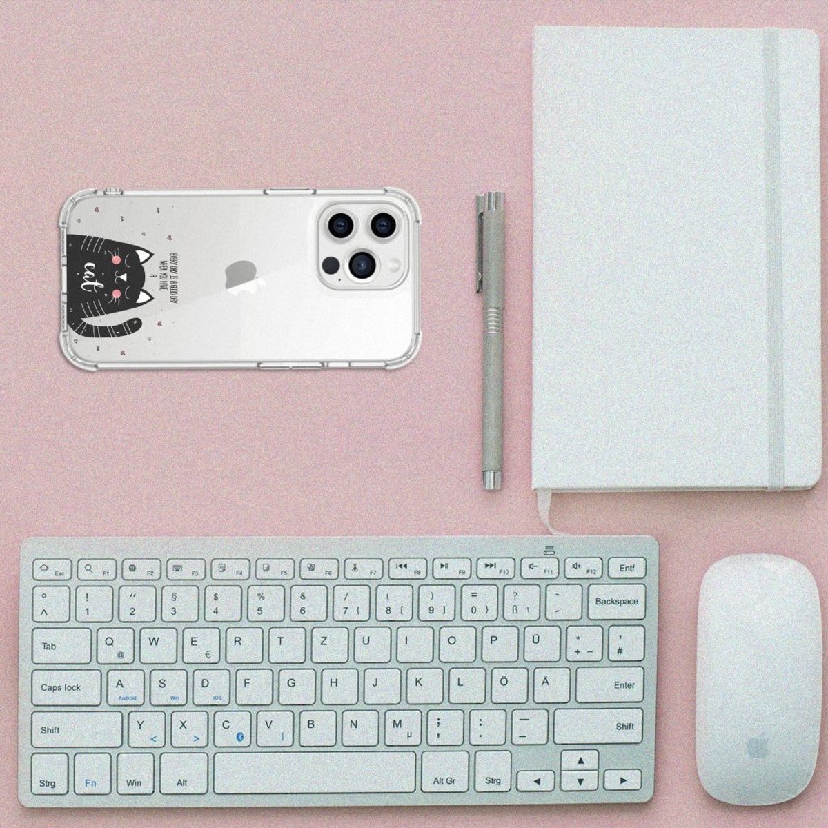 iPhone 13 Pro Max Stevig Bumper Hoesje Cat Good Day