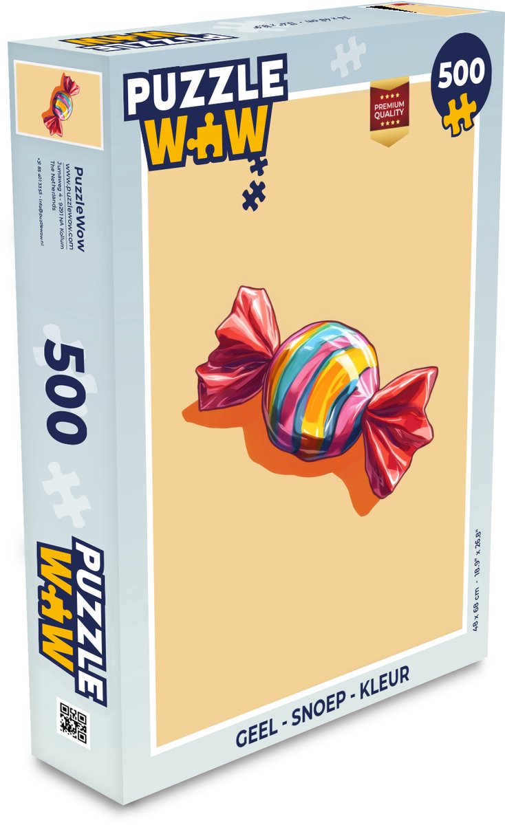 Puzzel Geel - Snoep - Kleur - Legpuzzel - Puzzel 500 stukjes