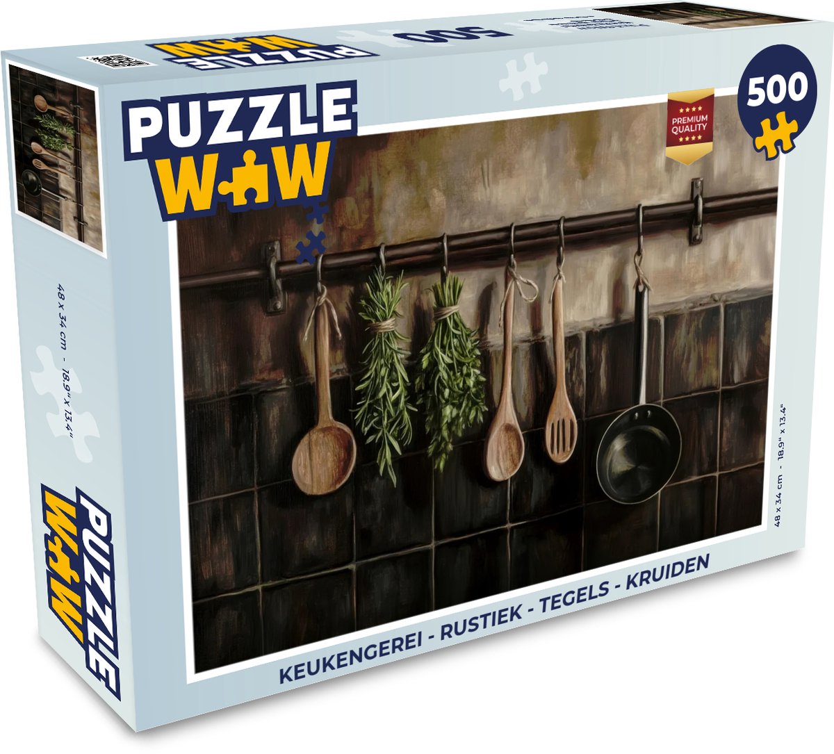Puzzel Keukengerei - Rustiek - Tegels - Kruiden - Legpuzzel - Puzzel 500 stukjes