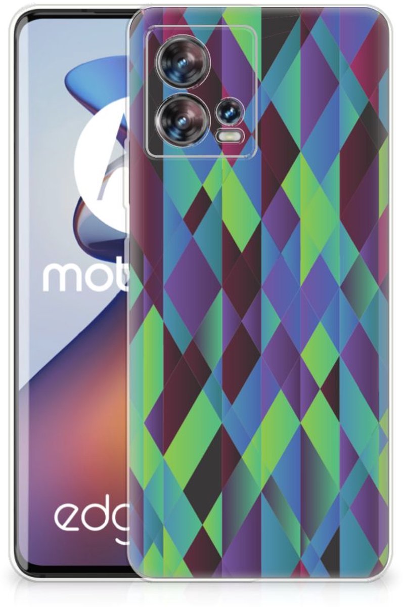Motorola Edge 30 Fusion TPU Hoesje Abstract Green Blue
