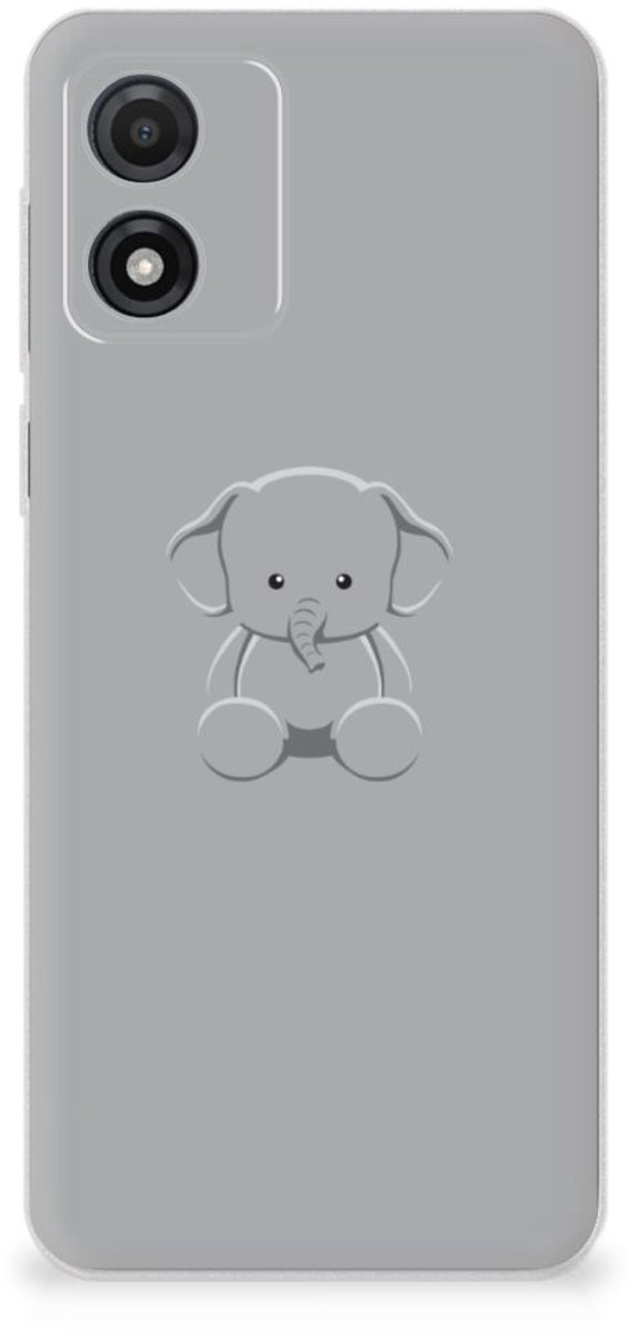 Motorola Moto E13 Telefoonhoesje met Naam Grijs Baby Olifant