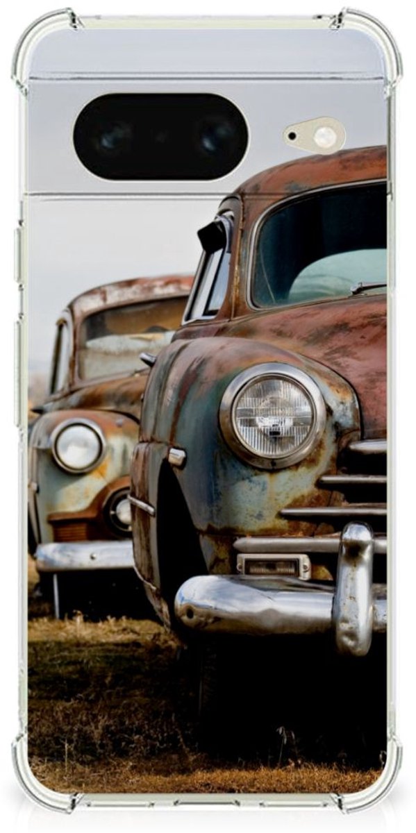 Google Pixel 8 Anti-shock Hoesje met foto Vintage Auto