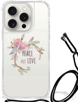 Coque de protection pour iPhone 15 Pro - Jolie coque arrière en TPU avec bord transparent - Texte Boho