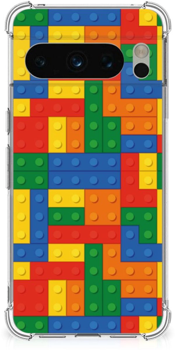 Google Pixel 8 Pro Doorzichtige Silicone Hoesje Blokken