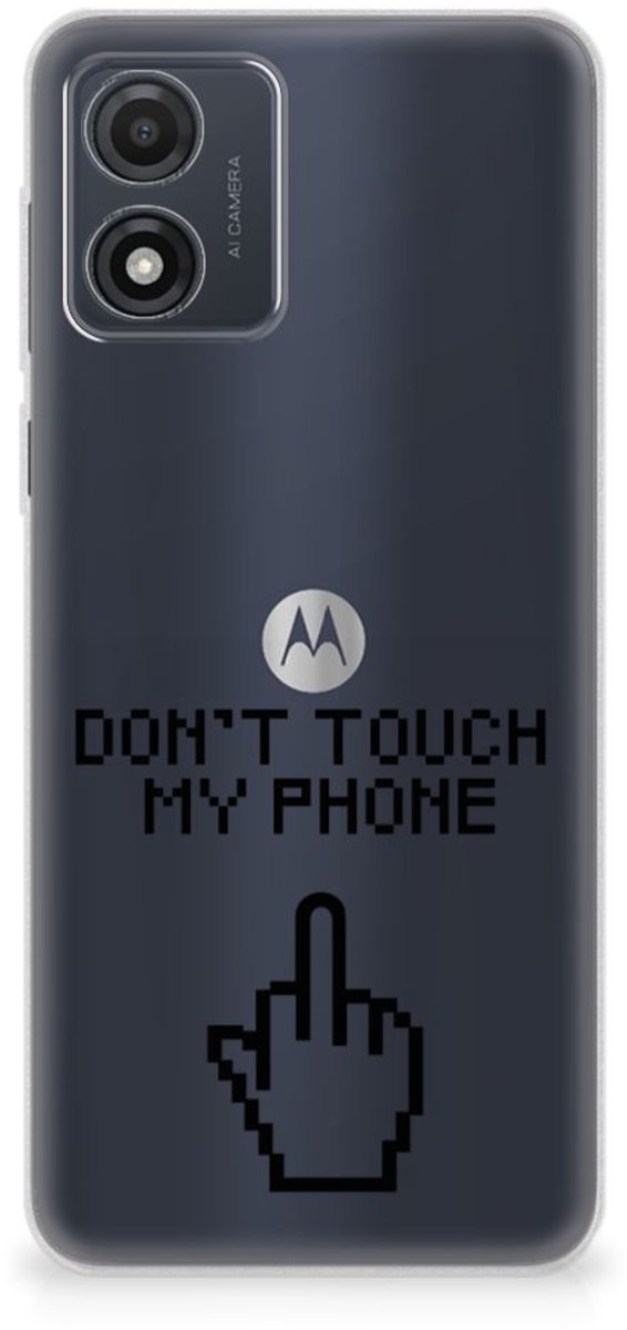 Motorola Moto E13 Silicone-hoesje Finger Don't Touch My Phone