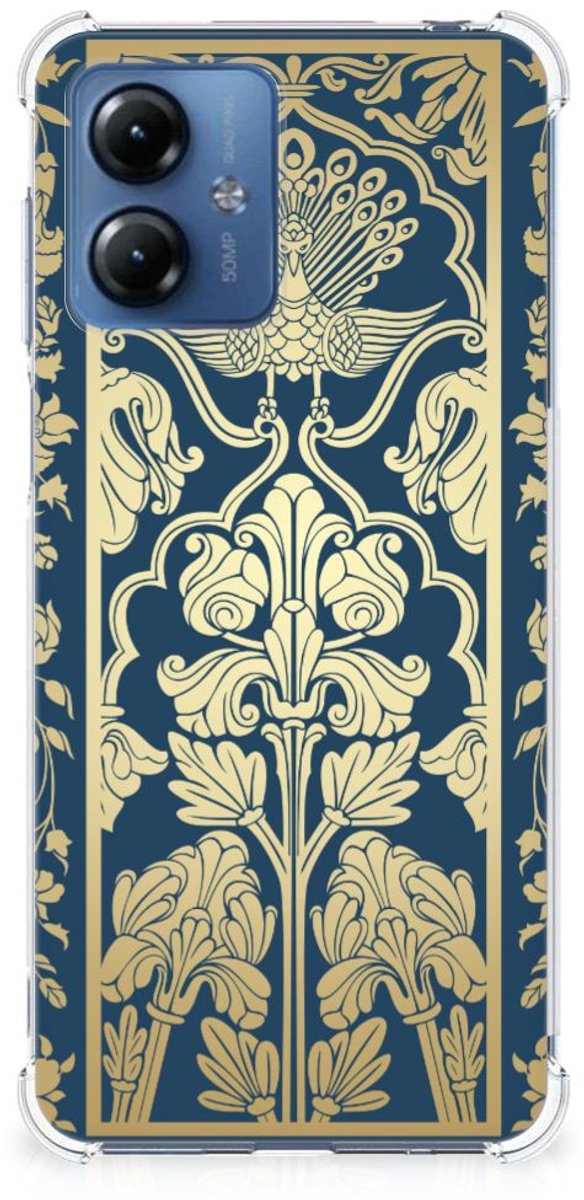 Back Cover voor Motorola Moto G14 Case Beige Flowers