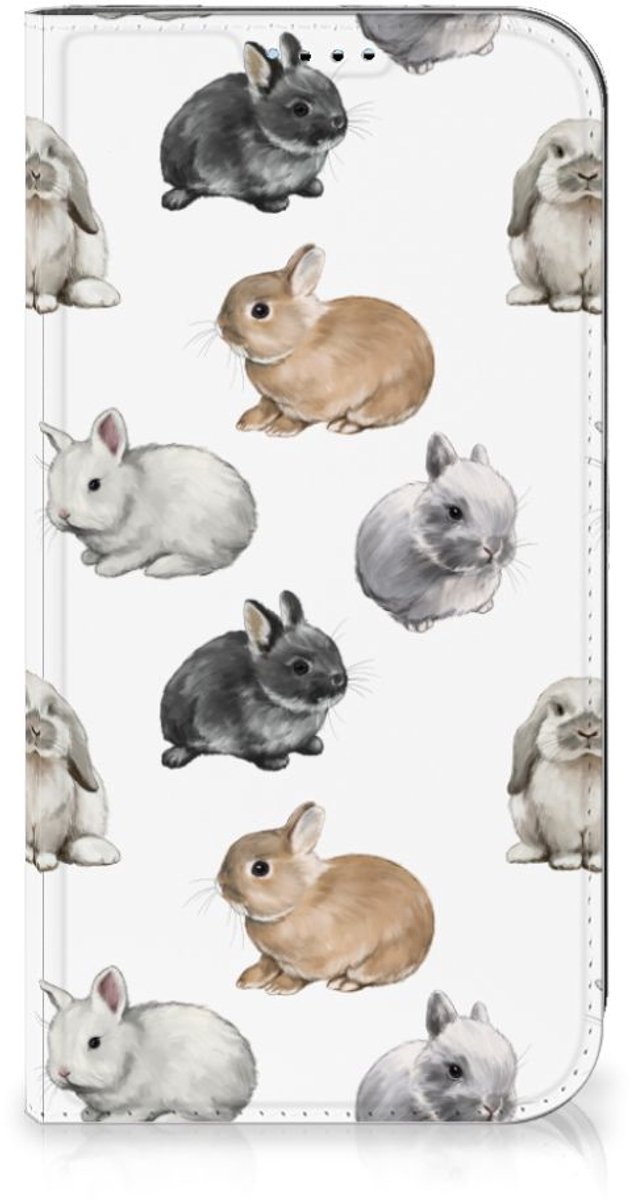 Standcase Hoesje voor Hoesje maken voor iPhone 15 Konijntjes