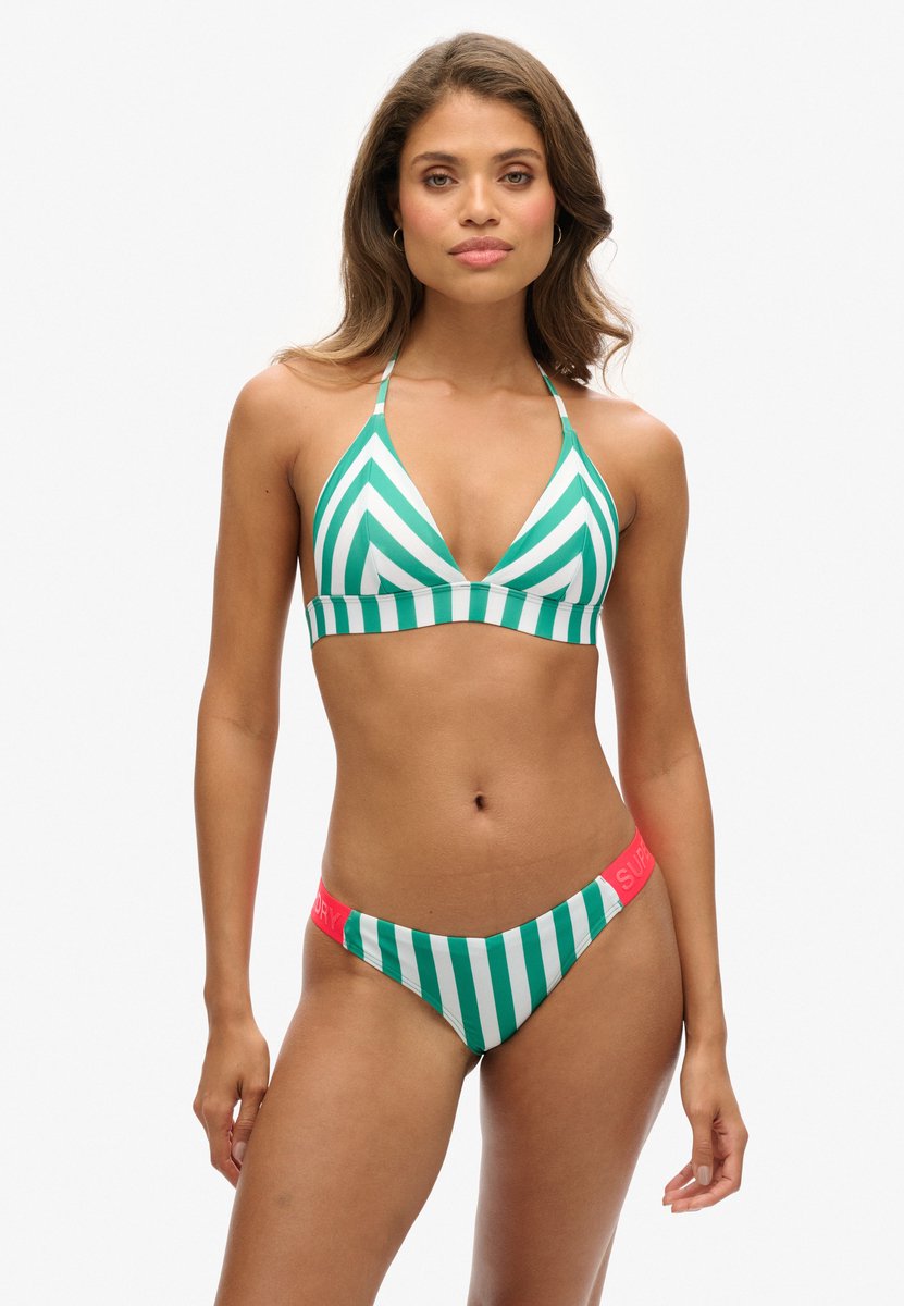 Superdry Gestreepte triangelbikinitop Dames Badpakken Groen