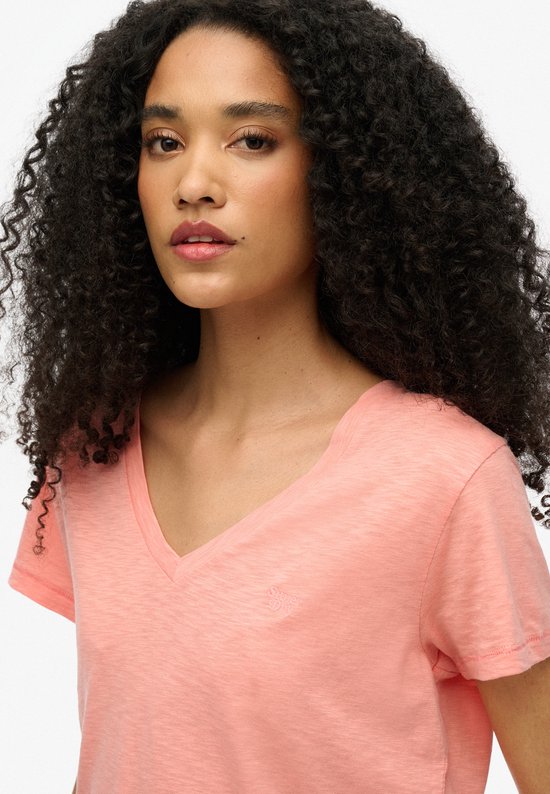 T-shirt Femme Superdry STUDIOS SLUB EMB VEE TEE - Taille S