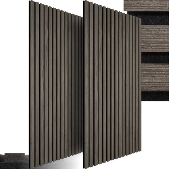 tectake® Set de 2 panneaux acoustiques Sonic Wall - Ébène - Panneau insonorisant - Isolation acoustique