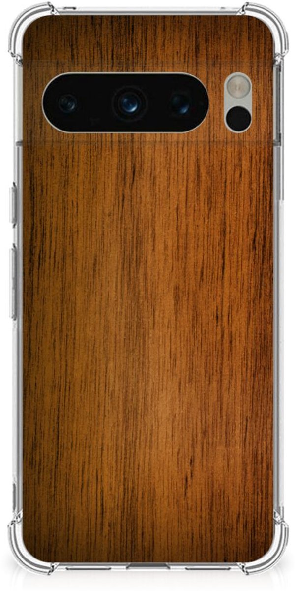 Google Pixel 8 Pro Stevig Telefoonhoesje Donker Hout