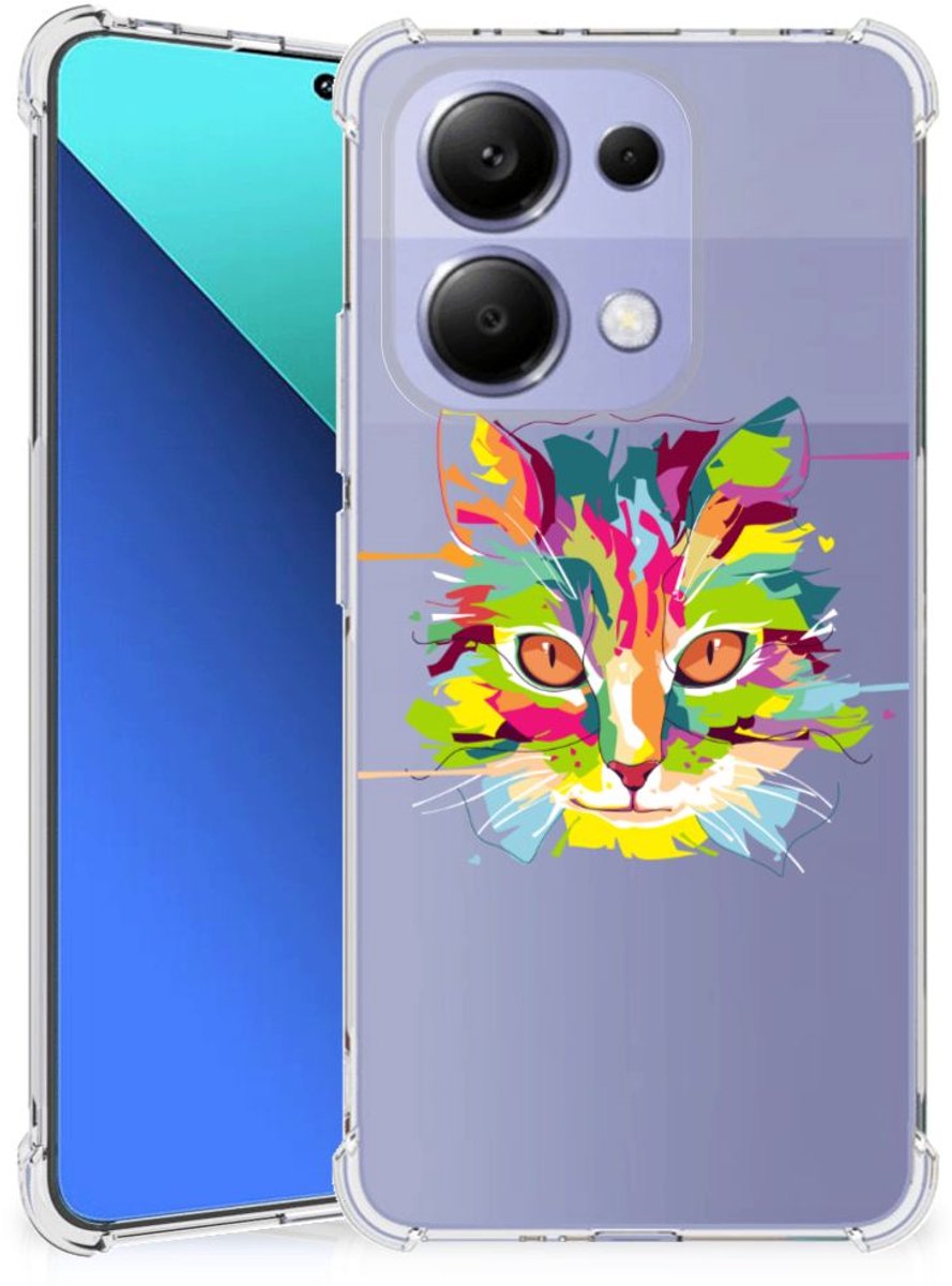 TPU Case Anti-Shock voor Xiaomi Redmi Note 13 4G Stevig Bumper Hoesje Cat Color