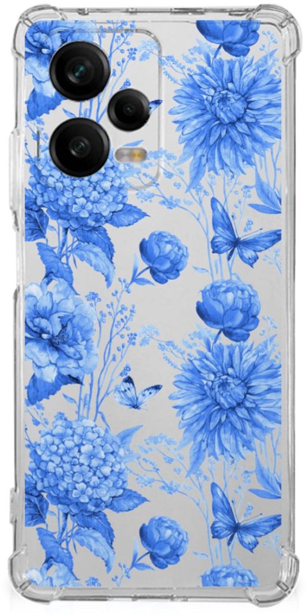 Case voor Xiaomi Redmi Note 12 Pro Flowers Blue