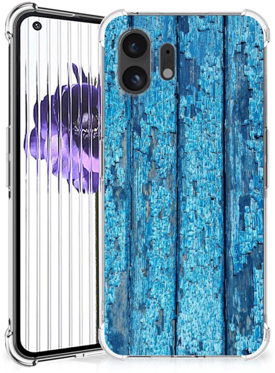 Nothing Phone (2) Stevig Telefoonhoesje Wood Blue