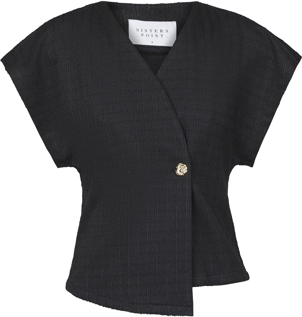 SISTERS POINT Evela-ve - Dames Top - Black - Maat S