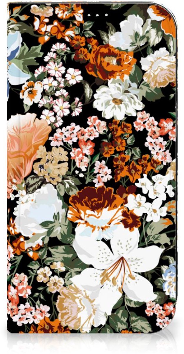 Book Case voor Smart Cover voor iPhone 15 Plus Dark Flowers