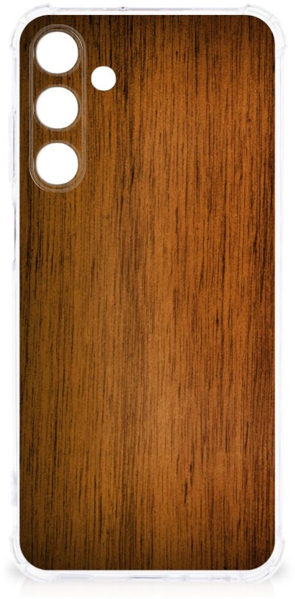 Samsung Galaxy A25 Stevig Telefoonhoesje Donker Hout