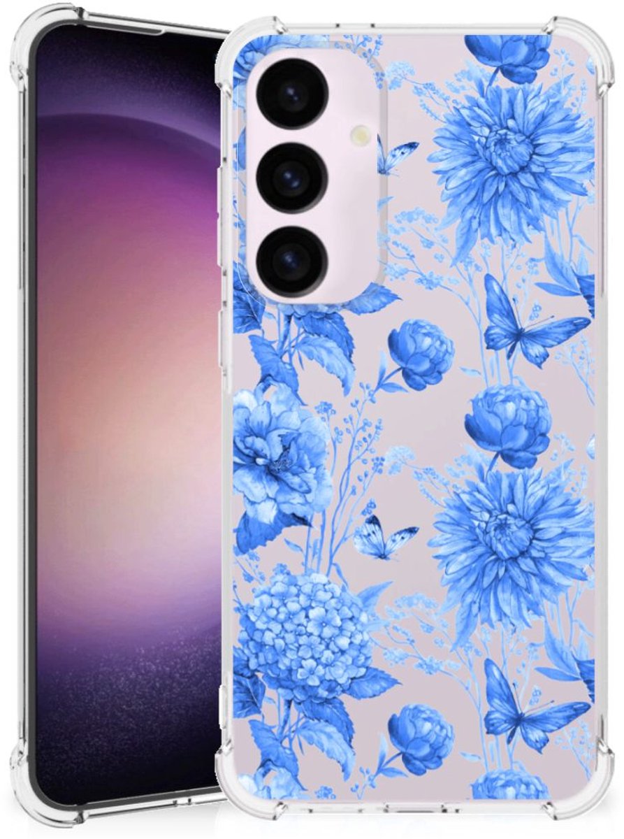 Case voor Samsung Galaxy S24 Plus Flowers Blue