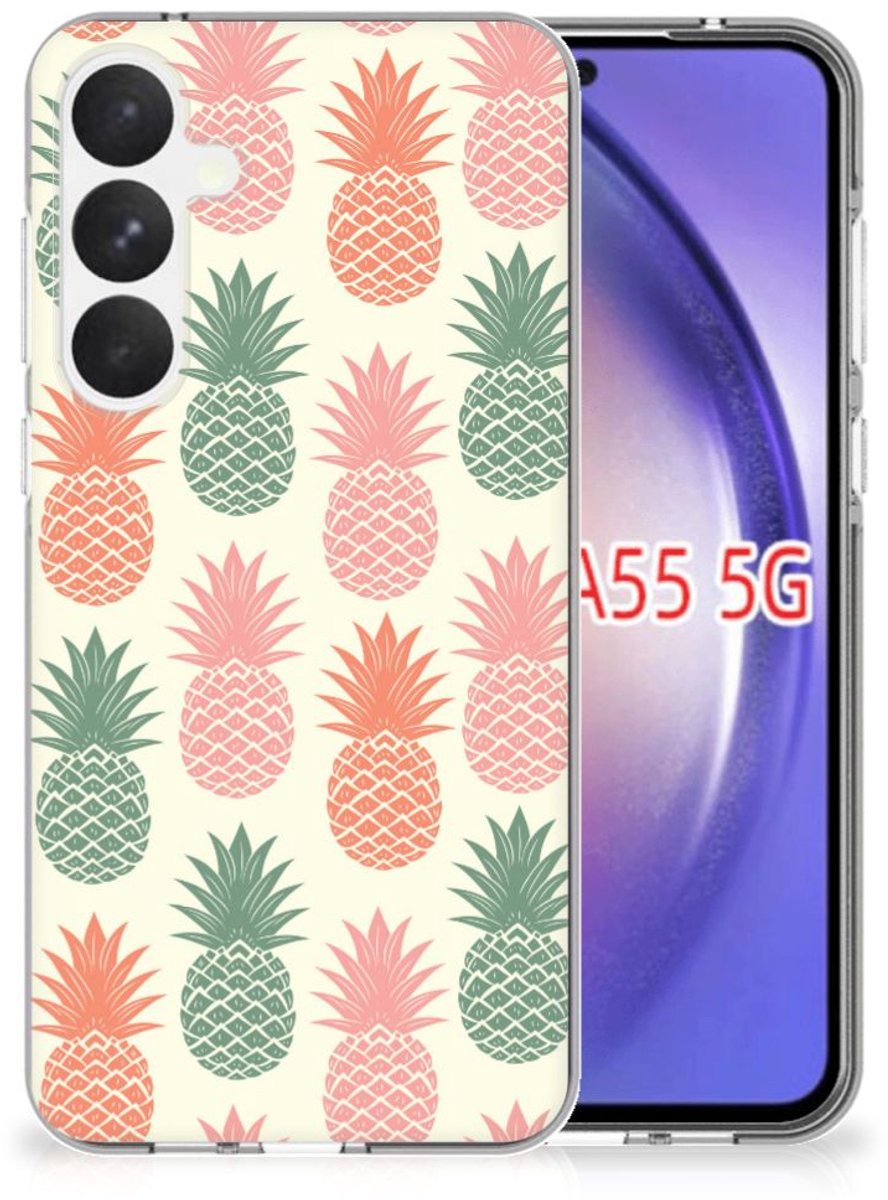Back Cover voor Samsung Galaxy A55 Siliconen Case Ananas