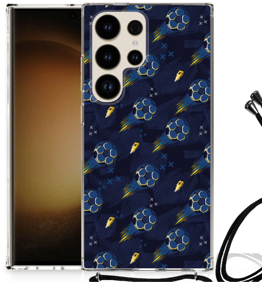 Doorzichtige Silicone Hoesje voor Samsung Galaxy S24 Ultra Voetbal