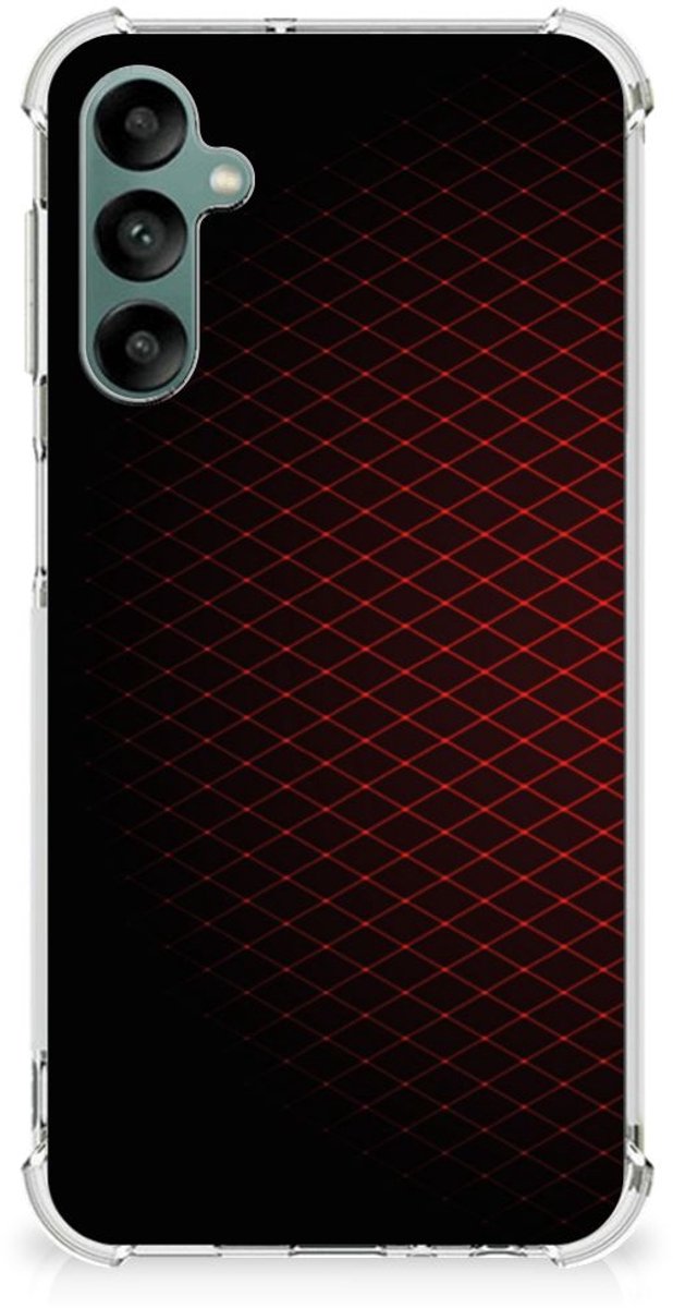 Samsung Galaxy A24 Doorzichtige Silicone Hoesje Geruit Rood