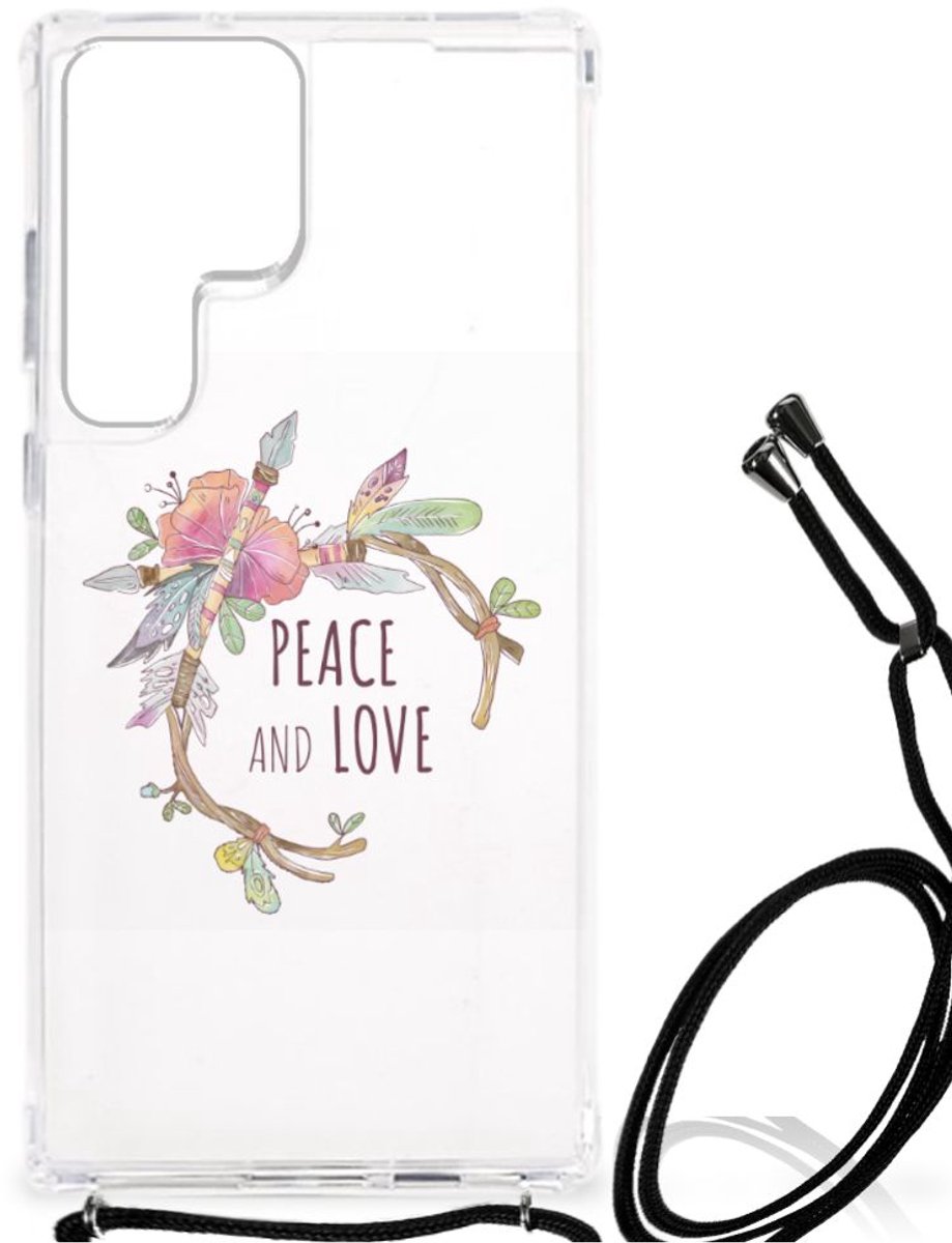 Samsung Galaxy S23 Ultra Stevig Bumper Hoesje Boho Text