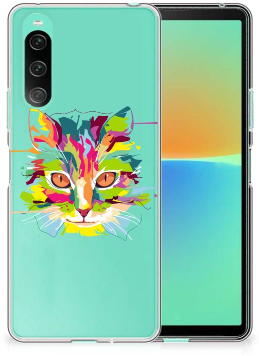 Sony Xperia 10 V Telefoonhoesje met Naam Cat Color