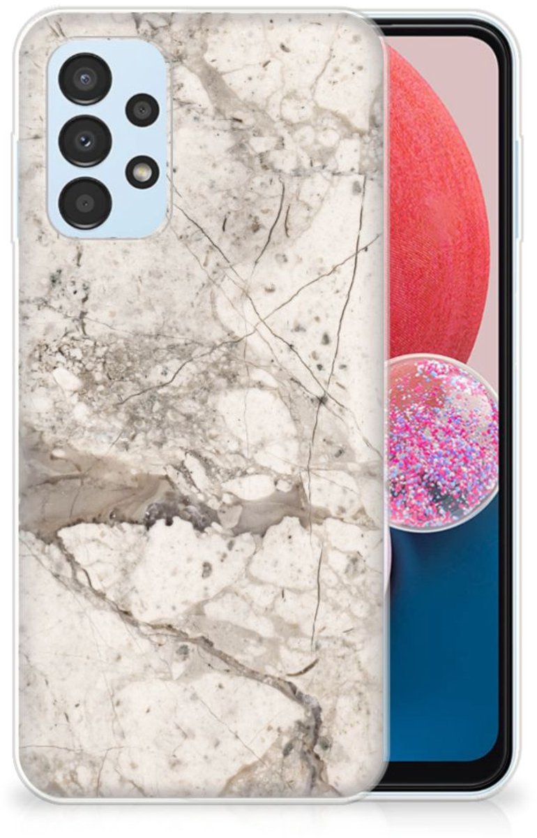 Samsung Galaxy A13 4G TPU Siliconen Hoesje Marmer Beige