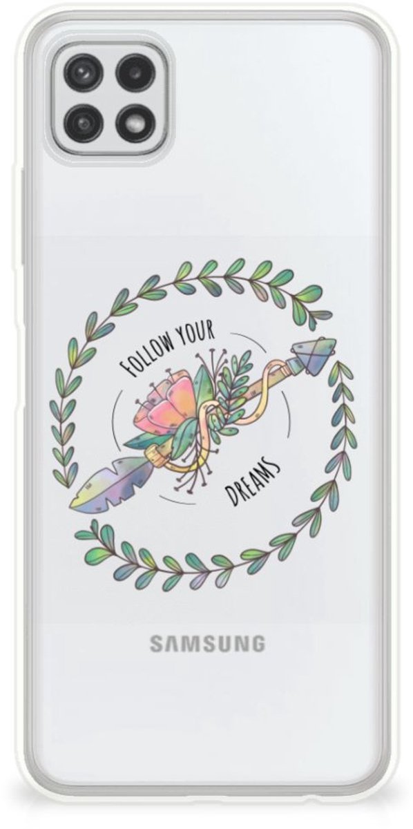 Samsung Galaxy A22 5G Telefoonhoesje met Naam Boho Dreams