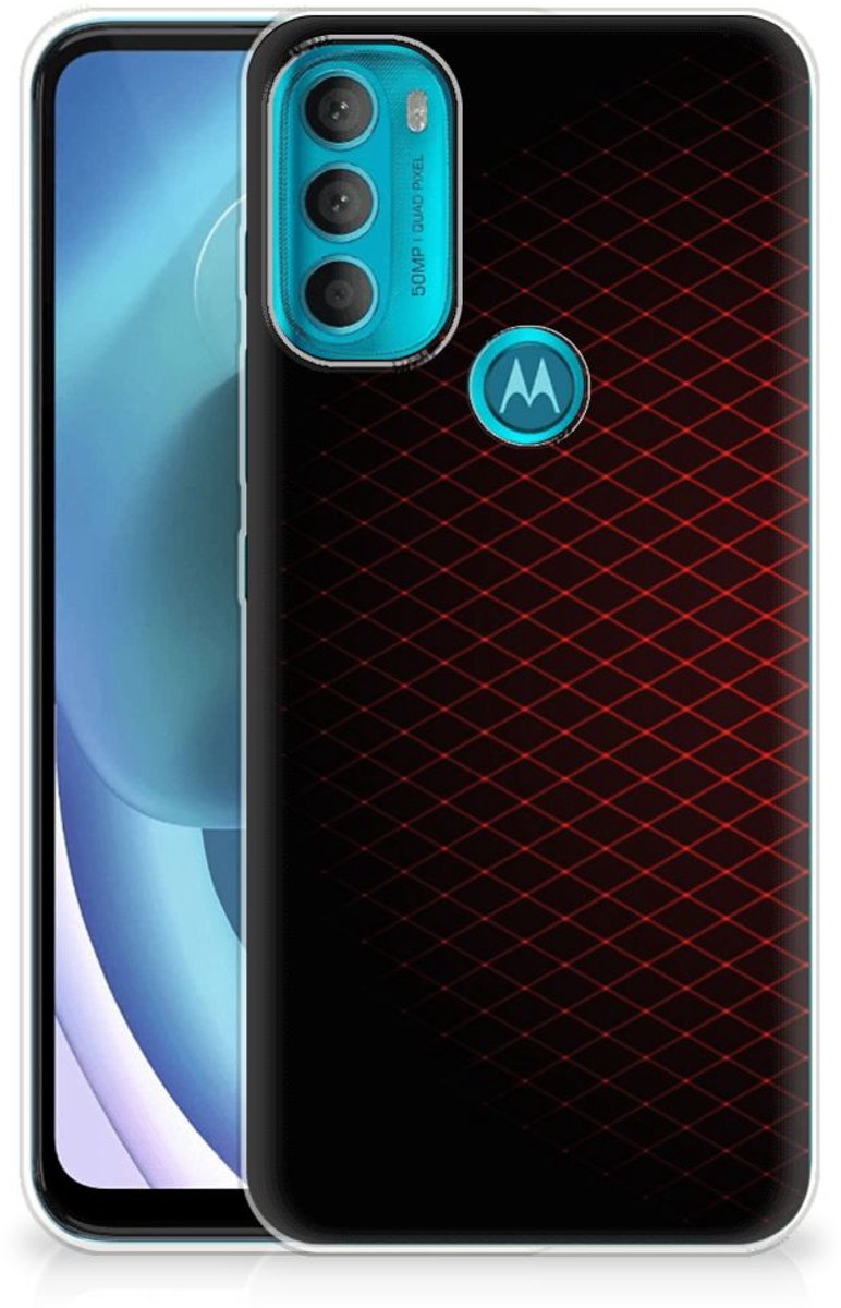 Motorola Moto G71 5G TPU bumper Geruit Rood