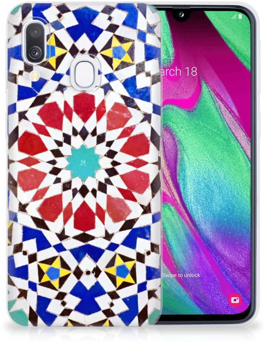 Samsung Galaxy A40 TPU Siliconen Hoesje Mozaïek