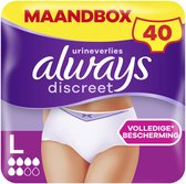 Always Discreet Incontinentiebroekjes voor Urineverlies - Maat Normal L - 40 stuks
