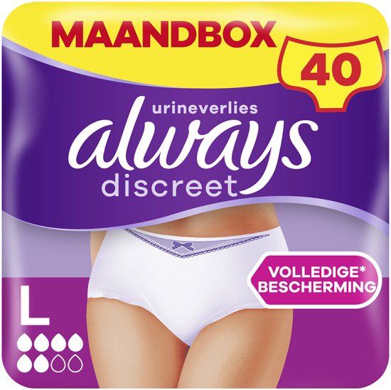 Always Discreet Broekjes Voor Urineverlies Voor Dames Normal maat L x40