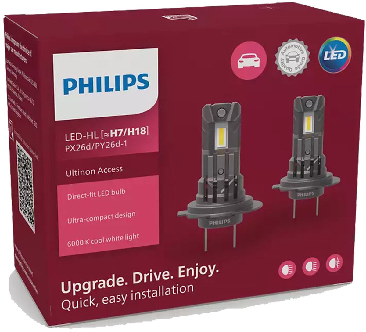 Philips H7/H18 Access LED Koplamp Set 16W PX26d/PY26d-1 12V