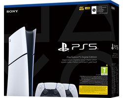 PlayStation 5 - Digital Edition - Slim - 2 DualSense Draadloze Controllers Bundel Image