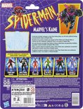 Doos achterkant, Spiderman Marvel's Kaine, met afbeelding van de pop en andere figuren.