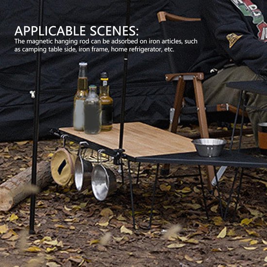 Tige de suspension magnétique avec Crochet - Multifonctionnelle - Pour Camping en plein air.