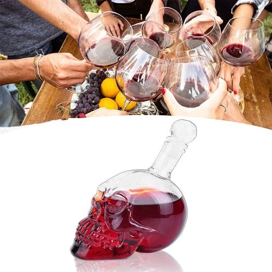 Glazen karaf met luchtdichte geometrische stop - whisky karaf voor wijn, bourbon, brandewijn, likeur, sap, water, mondwater. Italiaans loodvrij glas (750ml/gletsjer