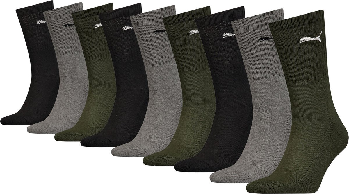 SOKKEN 9 paar Puma sportsokken tennissokken 49 Unisex voor hem en haar Groen