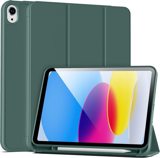 Vozehui 10,9 inch hoesje voor iPad (A16) 11e generatie 11 inch 2025 & iPad 10e generatie hoesje 2022 met potloodhouder, drie-voudige standaard slanke lichtgewicht beschermhoes Smart Cover met Auto