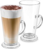 Latte Macchiato/koffie glazen - transparant glas - 2x stuks - 280 ml - Irish Coffee
