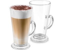 Latte Macchiato/koffie glazen - transparant glas - 2x stuks - 280 ml - Irish Coffee Image