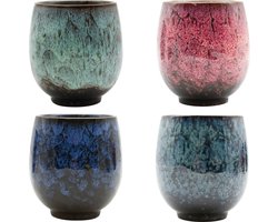 Somstyle Keramieke Koffiekopjes Set - 4 Stuks - Koffiebeker Zonder Oor - Koffie Mok 150 ML - Multicolor