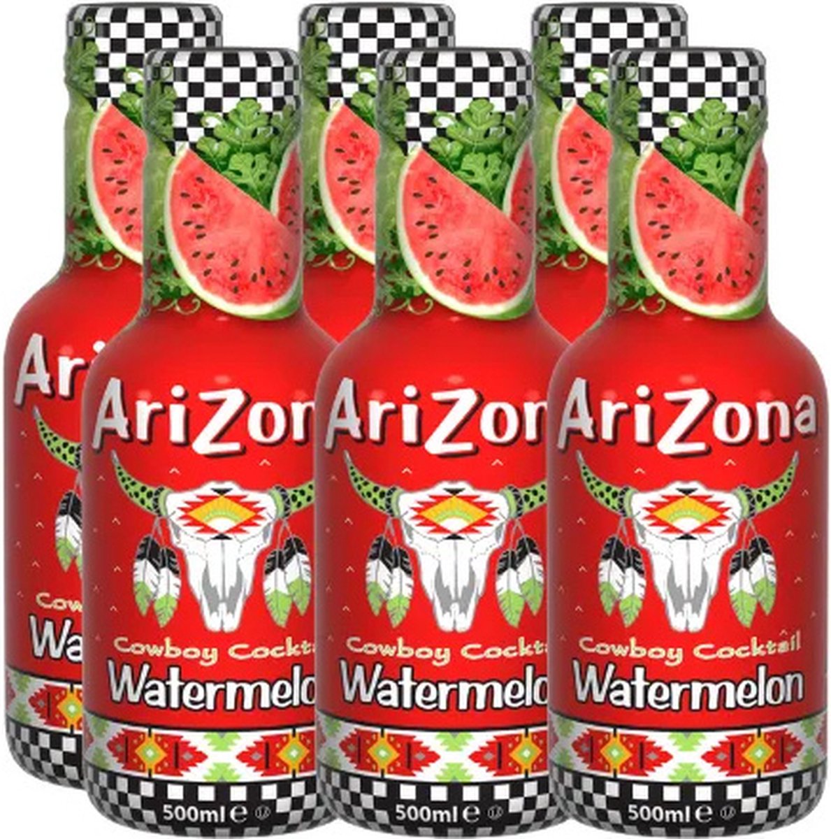 Arizona ijsthee Watermelon, flesjes van 0,5 L, pak van 6
