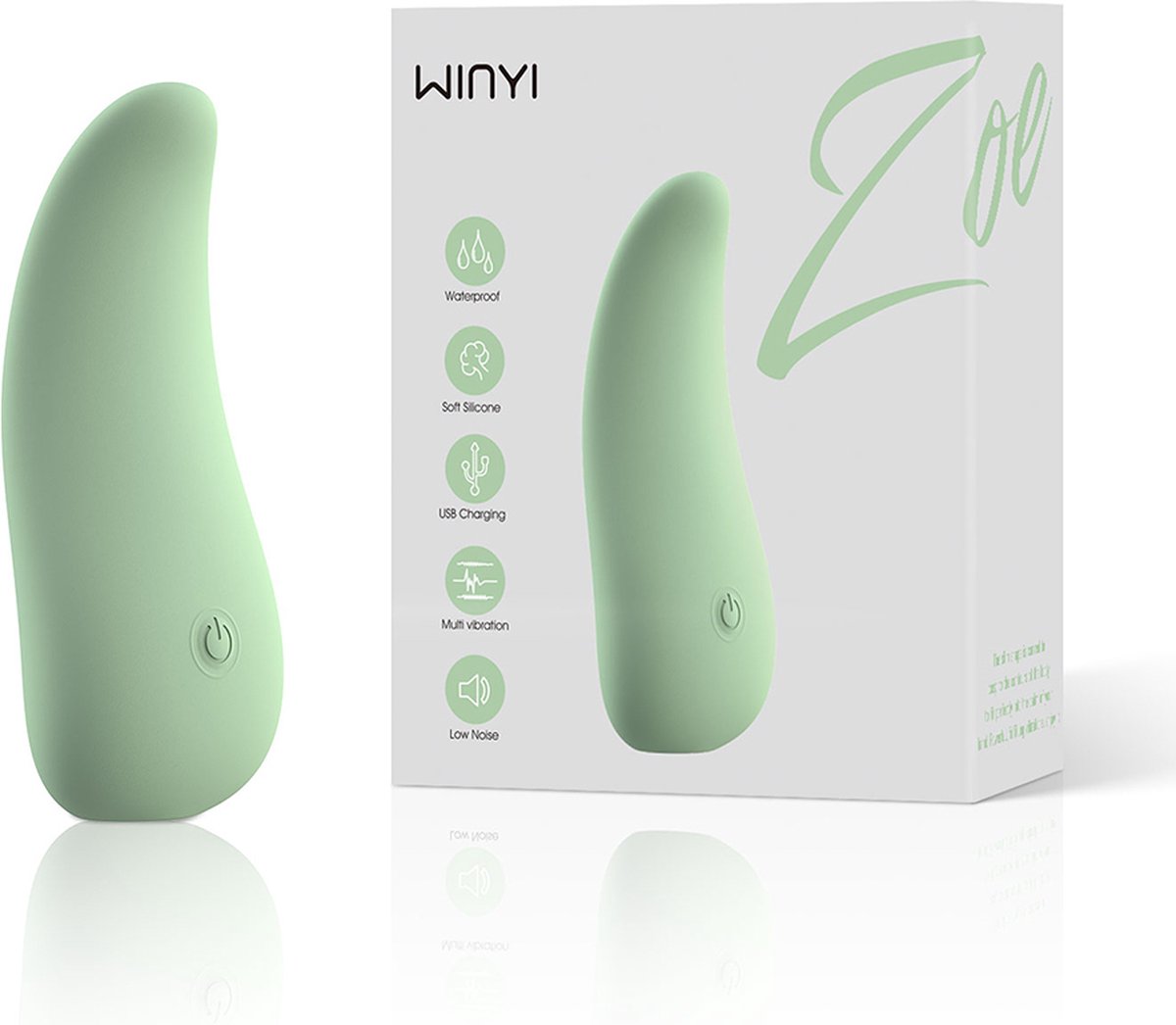 WINYI - Zoe - clitoris vibrator met verwarmingsfuctie - tongvibrator - verwarmende vibrator - stille oplegvibrator - G-spot stimulatie - oplaadbaar - waterproof - matcha