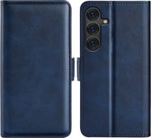 Coque Samsung Galaxy S25 Plus (S25+) - MobyDefend Luxe Wallet Book Case (fermeture latérale) - Blauw - Étui pour téléphone portable - Étui pour téléphone Convient pour : Samsung Galaxy S25 Plus (S25+)