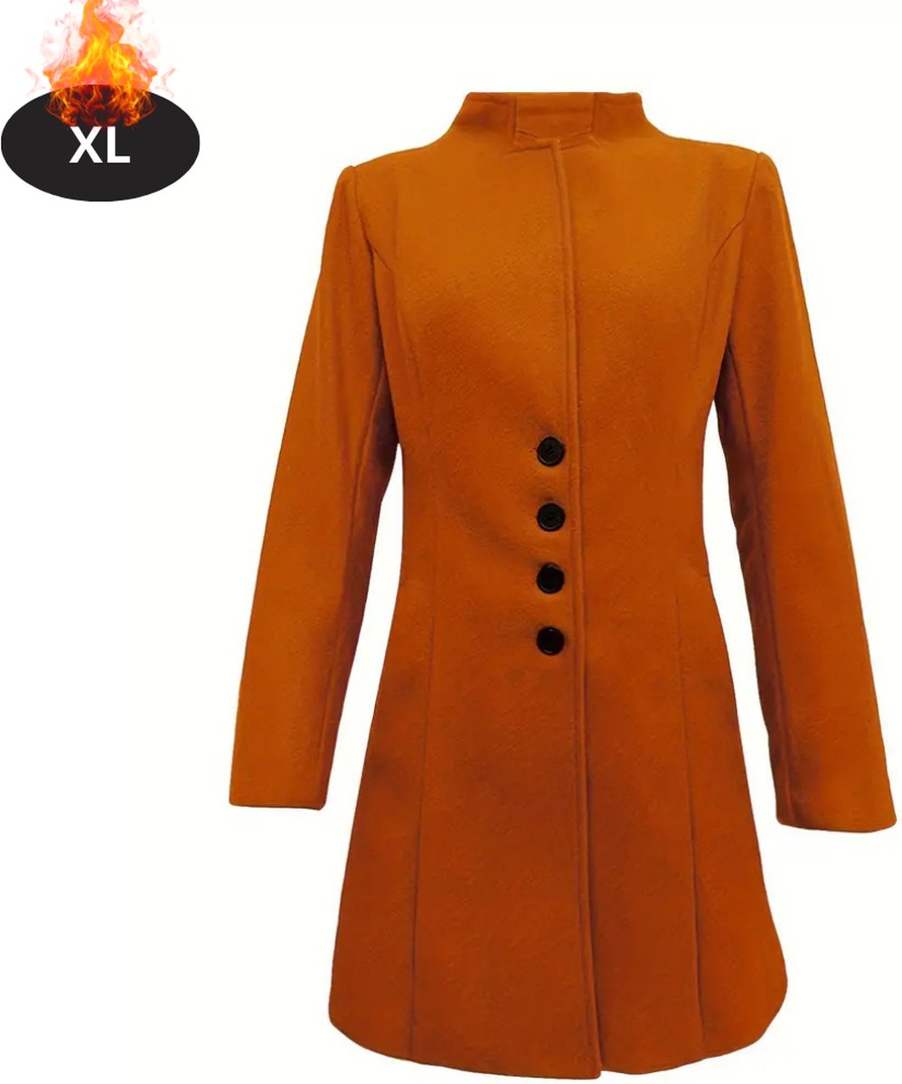 Bovista Mantel Dames Tussenmantel Jas Mantelpakje Trenchcoat Overjas Overcoat Winter Oranjerood
