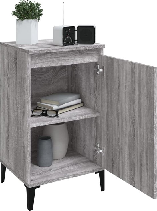 vidaXL Table de chevet Grijs Chêne Sonoma 40x35x70cm