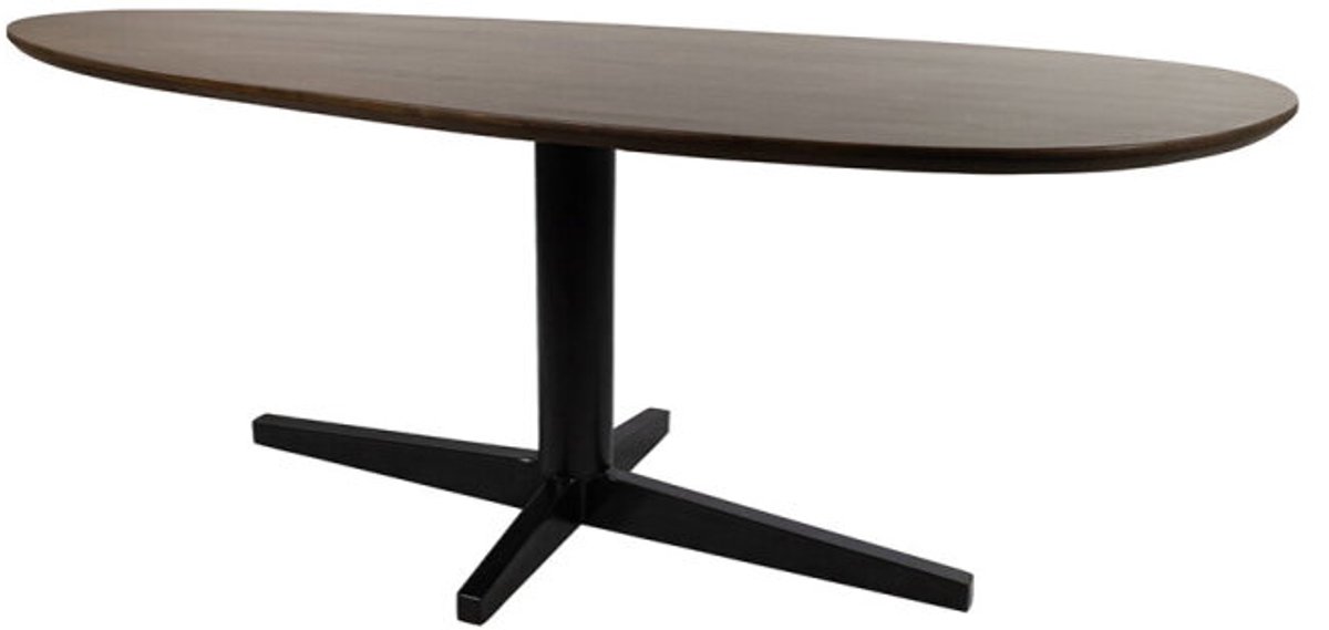 Eettafel Taurus organisch zwarte poot Mangohout 240x100 cm - walnoot