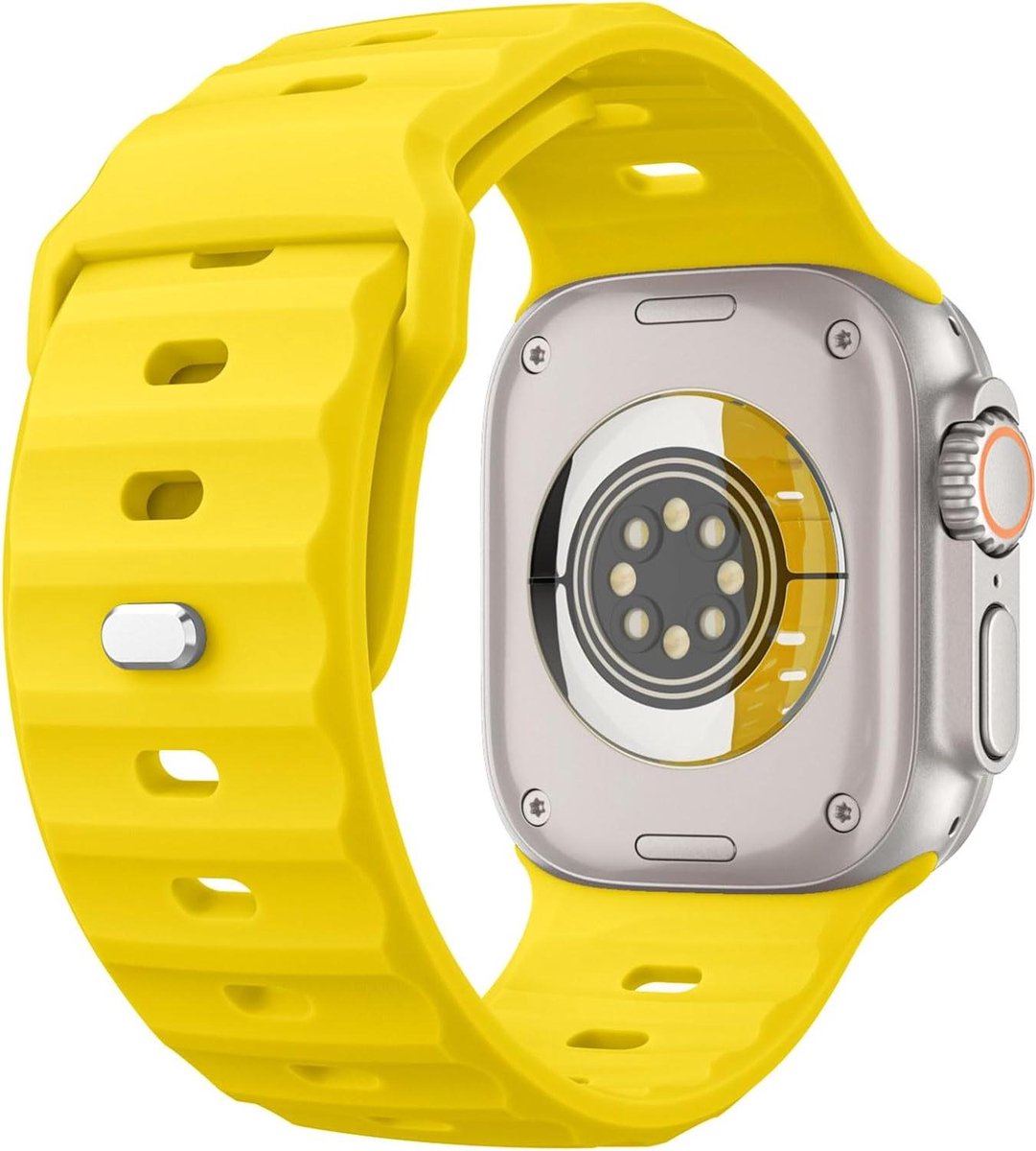 Silicone Replacement Strap for Apple Watch Series 10-4 and SE - Yellow - 42mm-49mm - Unisex